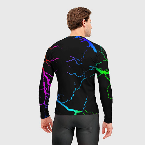Мужской рашгард Манчестер Юнайтед неоновые молнии / 3D-принт – фото 4