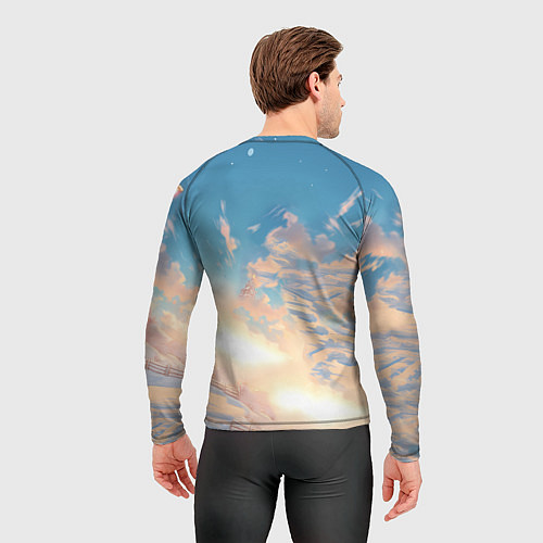 Мужской рашгард Новогодний конь сэлфи / 3D-принт – фото 4