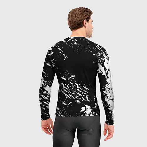 Мужской рашгард Juventus белые штрихи красок / 3D-принт – фото 4