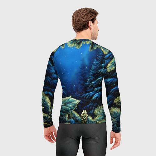 Мужской рашгард С новым годом - елочные ветки / 3D-принт – фото 4