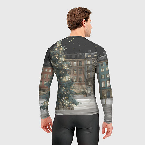 Мужской рашгард Елка во дворе / 3D-принт – фото 4