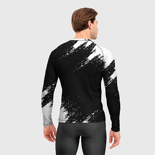 Мужской рашгард Реал Мадрид черно белые краски / 3D-принт – фото 4
