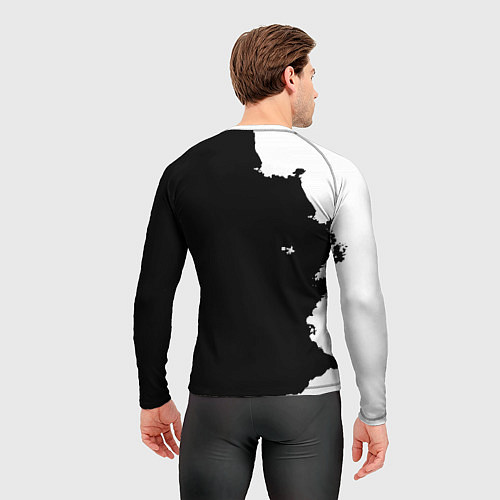 Мужской рашгард Реал Мадрид черно белые краски / 3D-принт – фото 4