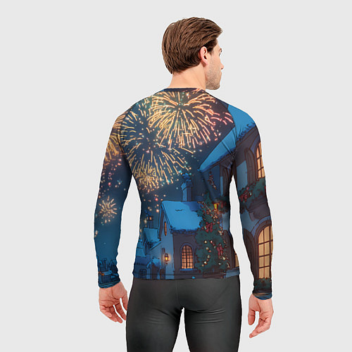 Мужской рашгард Праздничный новогодний салют / 3D-принт – фото 4