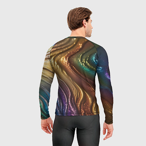 Мужской рашгард Сморщенные складочки жидкости / 3D-принт – фото 4