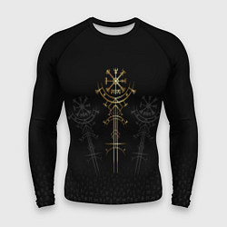 Рашгард мужской Древний компас на удачу вегвизир, цвет: 3D-принт