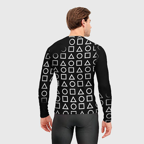 Мужской рашгард Borussia геометрия черно белая / 3D-принт – фото 4