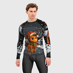 Рашгард мужской Новогодняя лошадка 2026 год, цвет: 3D-принт — фото 2