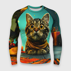 Мужской рашгард Котик под елкой