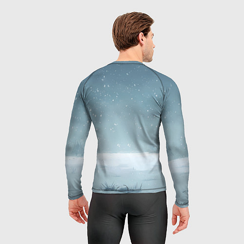 Мужской рашгард Лошадь сидит на снегу / 3D-принт – фото 4