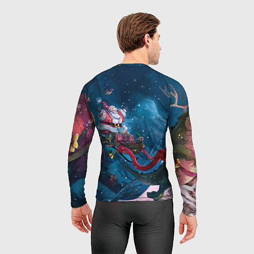 Мужской рашгард Санта с динозавром / 3D-принт – фото 4