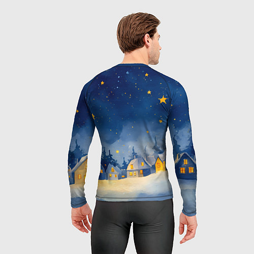 Мужской рашгард Санта и гирлянда / 3D-принт – фото 4