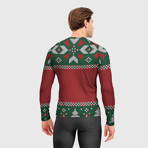 Мужской рашгард Новогодний узор вязаный / 3D-принт – фото 4