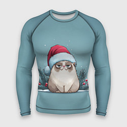 Мужской рашгард Мем котик - Новый год