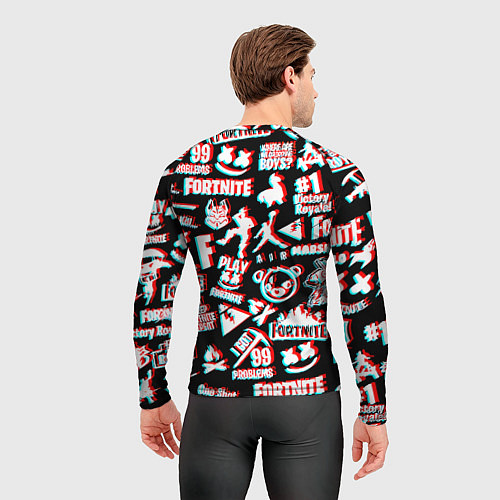 Мужской рашгард Ювентус x фортнайт глитч / 3D-принт – фото 4