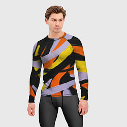 Рашгард мужской Полоски краски абстракция, цвет: 3D-принт — фото 2