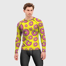 Рашгард мужской Пончики Гомера, цвет: 3D-принт — фото 2