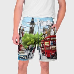 Шорты на шнурке мужские Улицы Лондона -Big Ben, цвет: 3D-принт