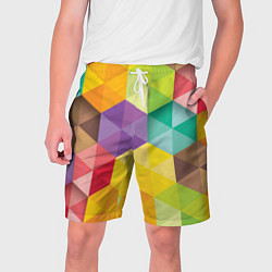 Шорты на шнурке мужские Цветные зонтики, цвет: 3D-принт