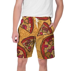 Шорты на шнурке мужские Пицца, цвет: 3D-принт