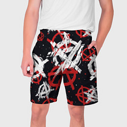 Шорты на шнурке мужские Анархия - паттерн, цвет: 3D-принт