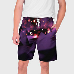 Мужские шорты Фиолетовая абстракция с блестками