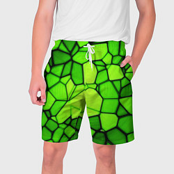 Шорты на шнурке мужские Зеленая мозаика, цвет: 3D-принт