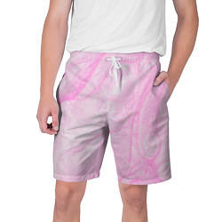 Шорты на шнурке мужские Розовые разводы краска зефир, цвет: 3D-принт