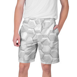 Шорты на шнурке мужские 3D WHITE, цвет: 3D-принт