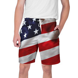 Шорты на шнурке мужские США USA, цвет: 3D-принт