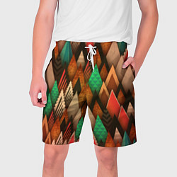 Шорты на шнурке мужские Острые пики, цвет: 3D-принт