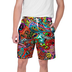 Шорты на шнурке мужские Яркая абстракция bright abstraction, цвет: 3D-принт