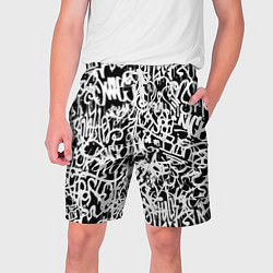 Мужские шорты Graffiti white on black