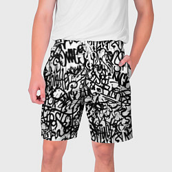 Мужские шорты Graffiti black on white