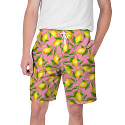 Шорты на шнурке мужские Лимоны паттерн, цвет: 3D-принт