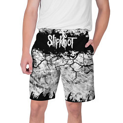 Шорты на шнурке мужские Надпись Слипкнот Рок Группа ЧБ Slipknot, цвет: 3D-принт