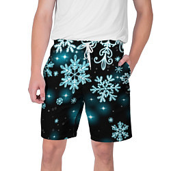 Шорты на шнурке мужские Космические снежинки, цвет: 3D-принт
