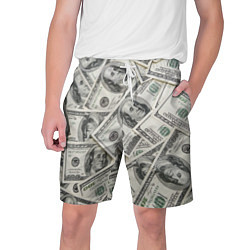 Шорты на шнурке мужские Dollars money, цвет: 3D-принт