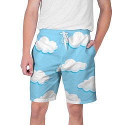 Шорты на шнурке мужские Белые облака, цвет: 3D-принт