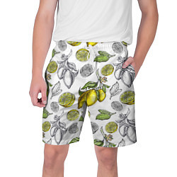 Шорты на шнурке мужские Лимонный паттерн, цвет: 3D-принт