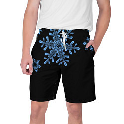 Шорты на шнурке мужские Минималистичные Снежинки, цвет: 3D-принт