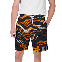 Шорты на шнурке мужские Окрас тигра, цвет: 3D-принт