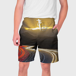 Шорты на шнурке мужские Ночная трасса, Мерседес, цвет: 3D-принт