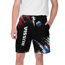 Шорты на шнурке мужские Russia Штрихи в цвет Флага, цвет: 3D-принт