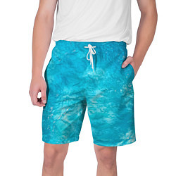 Шорты на шнурке мужские Голубой океан Голубая вода, цвет: 3D-принт