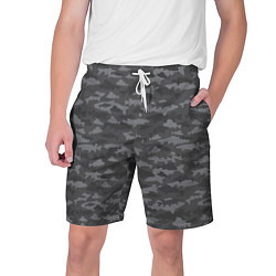 Шорты на шнурке мужские Тёмно-Серый Камуфляж Рыбака, цвет: 3D-принт