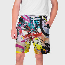 Шорты на шнурке мужские Граффити Vanguard pattern, цвет: 3D-принт