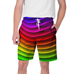 Шорты на шнурке мужские Color line neon pattern Abstraction Summer 2023, цвет: 3D-принт
