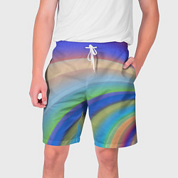Шорты на шнурке мужские Все цвета радуги, цвет: 3D-принт