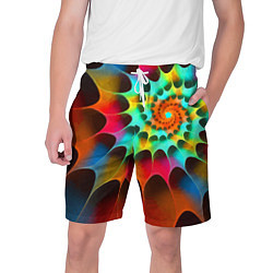 Мужские шорты Красочная неоновая спираль Colorful neon spiral